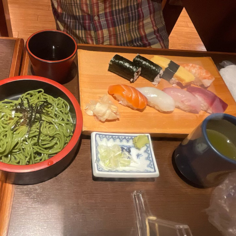 茶そばセット(茶そば+握り)(海鮮道楽粋活)