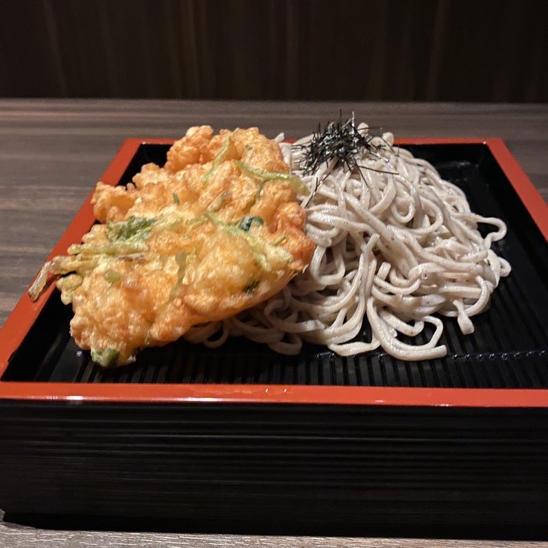 海老かき揚げ蕎麦せいろ(天ぷらとおでん 個室 天串 豊田駅前店)