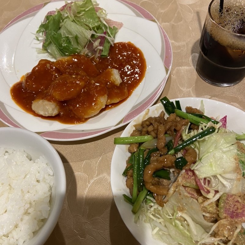 海老チリ定食(銀座夜市)