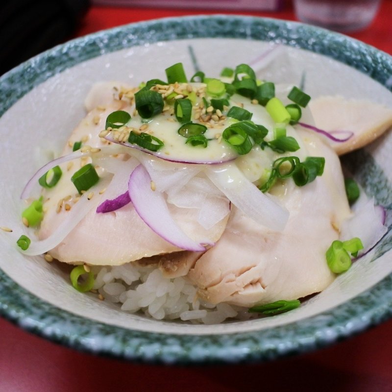 燻製レア鶏柚子胡椒ミニ丼(無添加つけ麺 手打ち中華蕎麦 手づくり餃子 和の華)