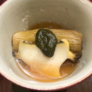 茄子と鮑の炊きもの(日本料理 太月)