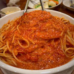 トマトとニンニクのスパゲティ トリプル