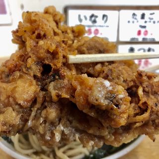 おそば小盛り＋ジャンボゲソ天＋ちょいわかめ＋生玉子(一由そば )