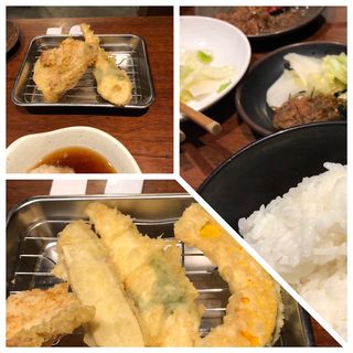 肉天定食(博多 天ぷら たかお キャナルシティ店)