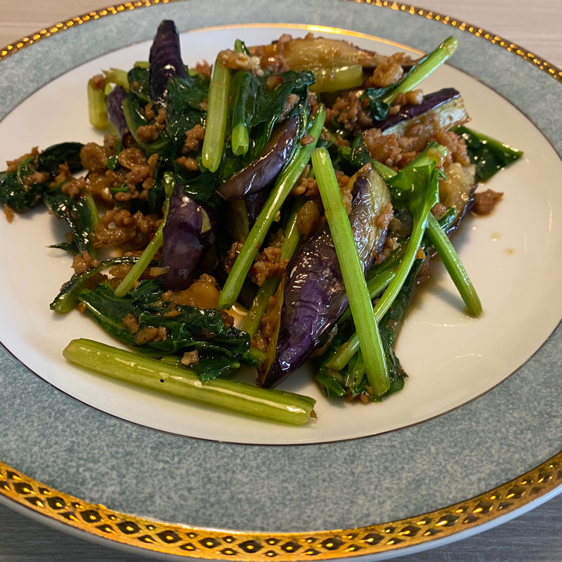 茄子のミンチ炒め(中国料理 浜木綿)