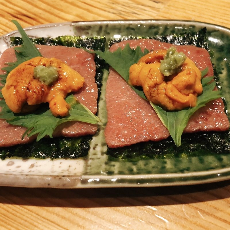 和牛雲丹のせ(松本牡蠣入レ時)