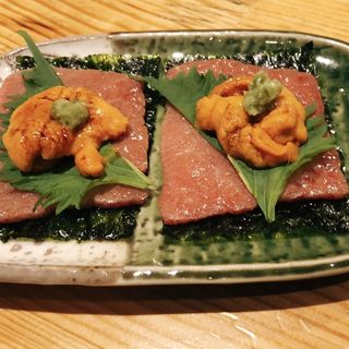 和牛雲丹のせ(松本牡蠣入レ時)