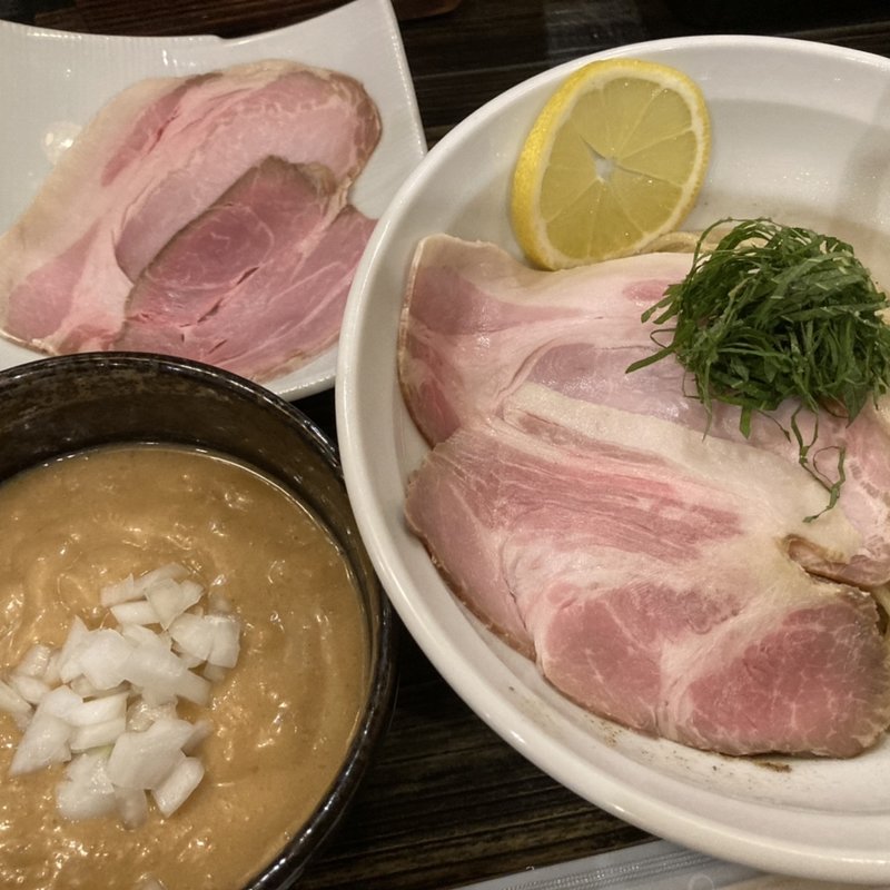 ボタン海老の冷やし白湯　つけ麺(魚々麺 園)