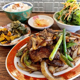 ラム肉スパイス炒め定食(タコムマサラダイナー 下北沢)