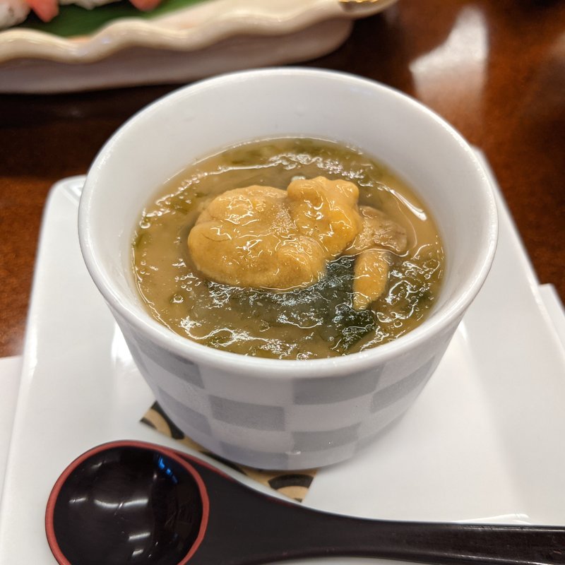 雲丹の茶碗蒸し(漁火の宿　三浦屋 （ミウラヤ）)