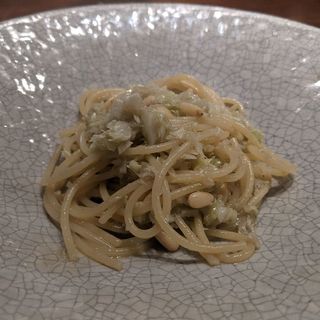 スパゲッティ　アンチョビとキャベツ(草片)