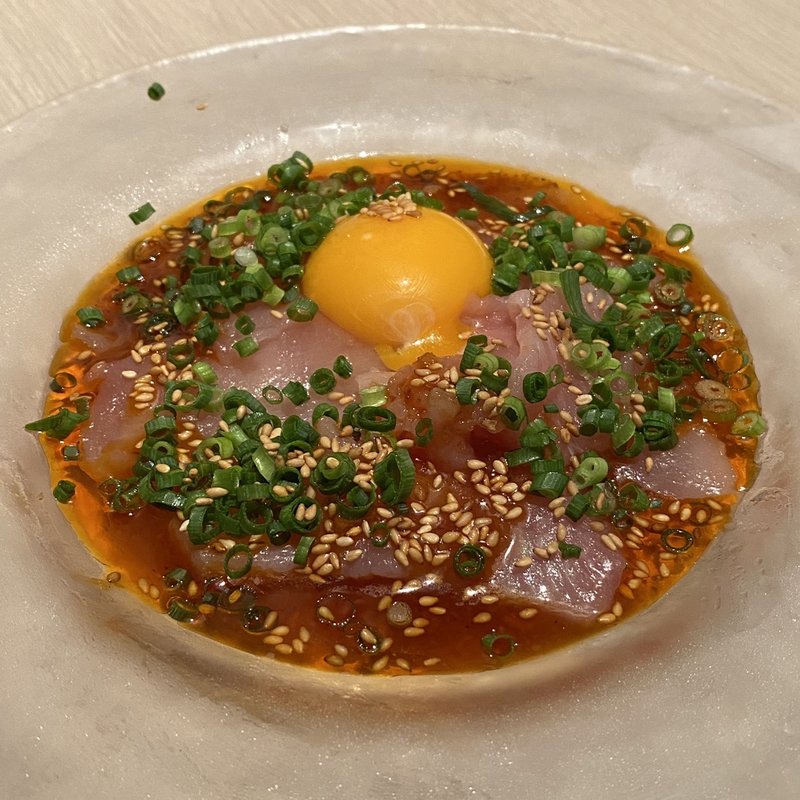 びんちょう鮪のユッケカルパッチョ(KICHIRI 茶屋町阪急駅前 （きちり）)