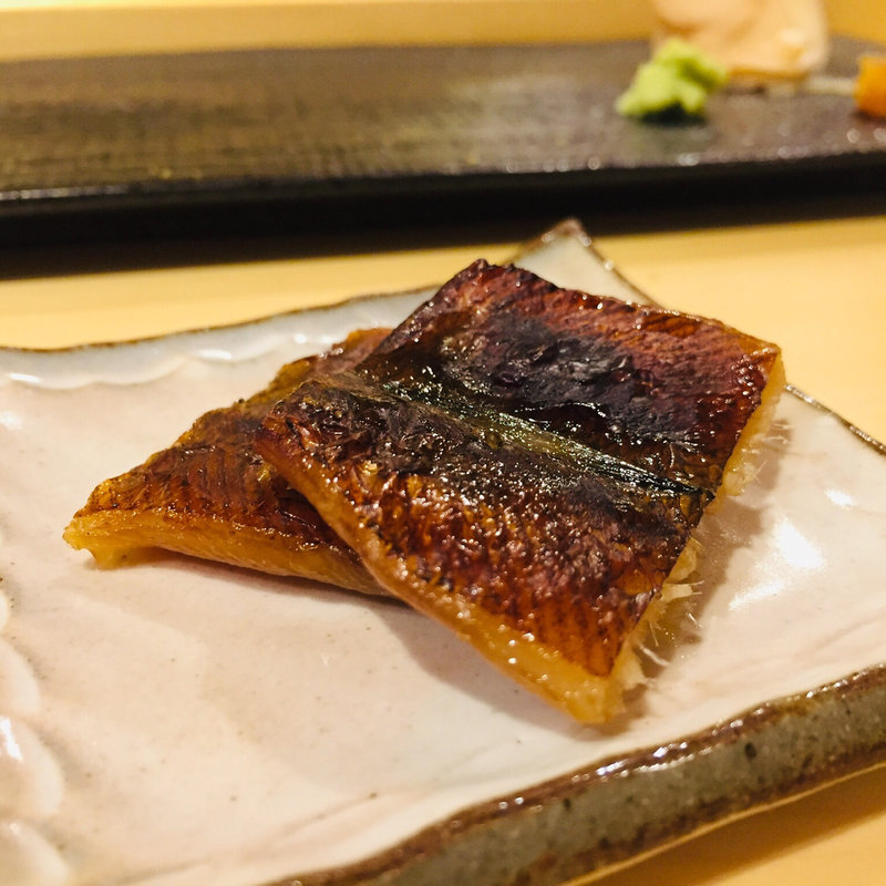 メヒカリの漬け焼き(鮨一)