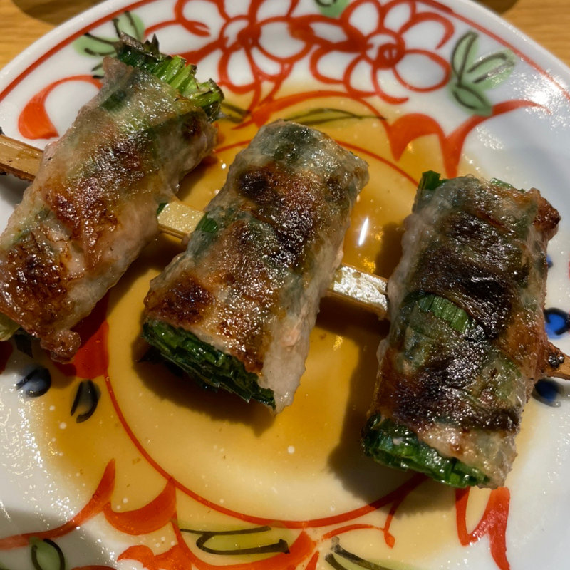 ニラ巻き(炭火焼鳥いしはら)