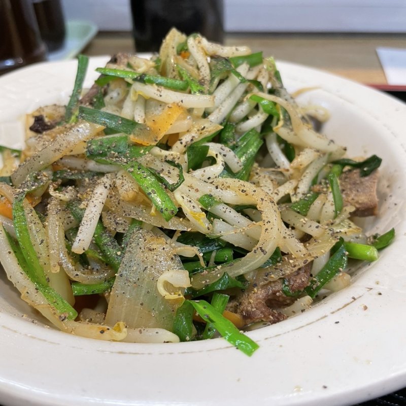 ニラレバいため定食(井戸屋)