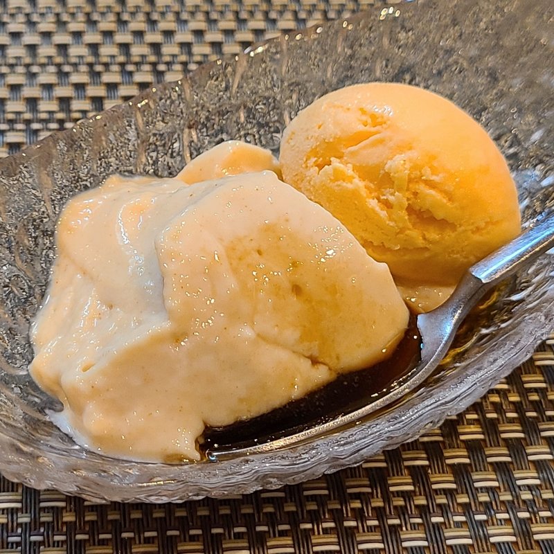 きな粉プリンとアイスクリーム(割烹　船生 )