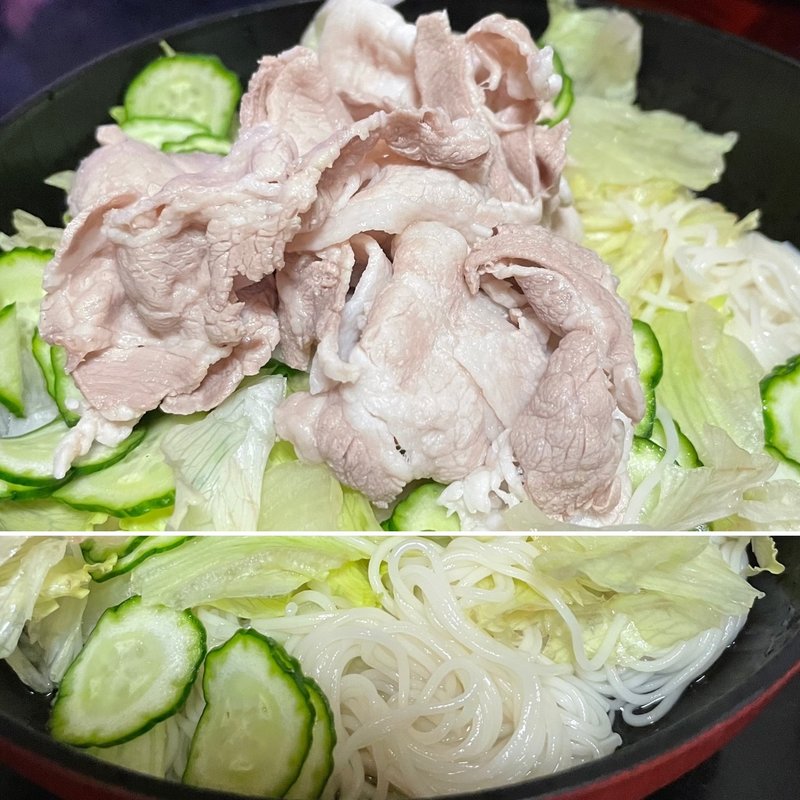 しゃぶしゃぶサラダそうめん(自宅)