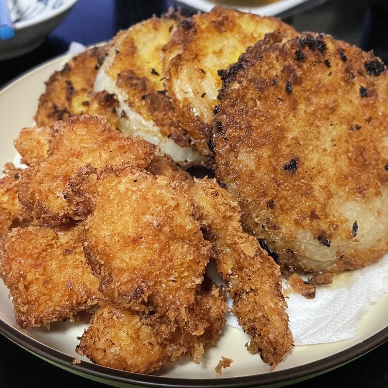 ささみ&新玉ねぎフライ(自宅)