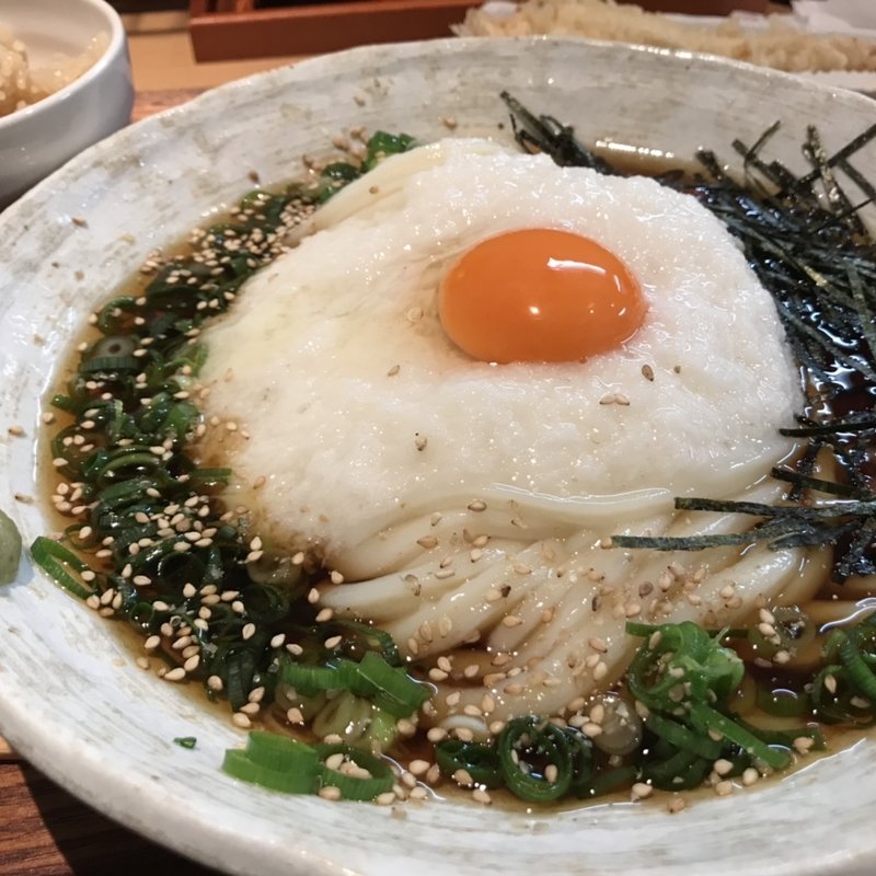 とろろぶっかけ(自家製うどん　さんたく)