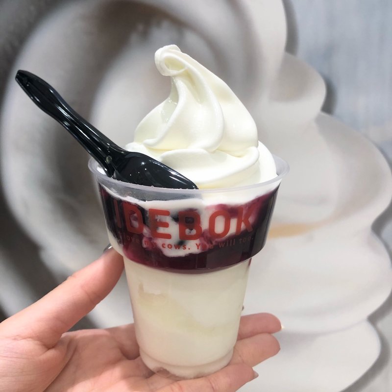 ヨーグルトソフトクリーム ブルーベリー(IDEBOK EXPASA海老名上り店)