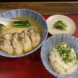 限定広島県産牡蠣の冷やし塩そば＆薬味ご飯(神保町 黒須)