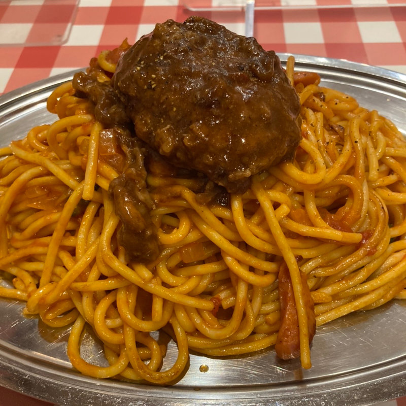 ナポリタンハンバーグ(スパゲッティーのパンチョ 大阪なんば店)