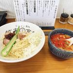 鶏と帆立の旨辛赤い濃厚つけ麺(ラーメン専科 竹末食堂)