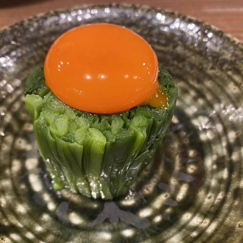 ニラ釜玉(塚田農場JR神戸駅)