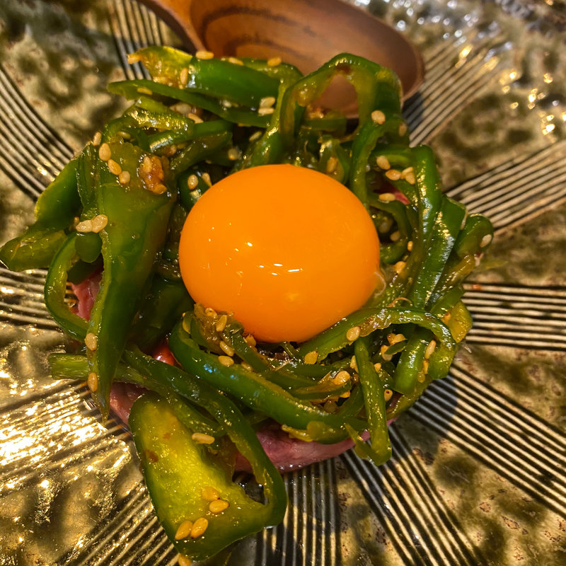 青椒ユッケ(ろばた結)