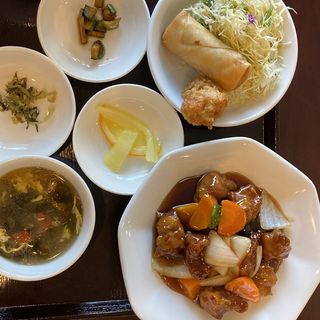 黒酢豚定食(大同飯店)
