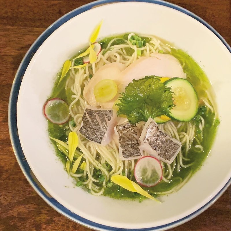 限定　太刀魚の冷やしラーメン(海老丸らーめん)