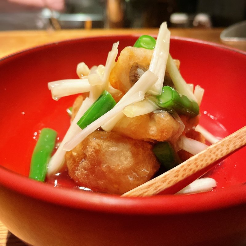 太刀魚と黄ニラの揚げ出汁(高太郎 （こうたろう）)