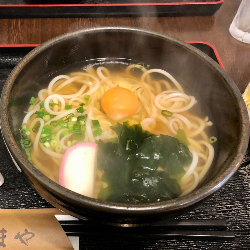 月見わかめうどん(しまや )