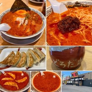 🔥赤🔥醤油とんこつチャーシュー麺＋餃子(丸源ラーメン 北習志野店 )