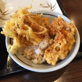 野菜かき揚げ＆かしわ天(丸亀製麺春日井西山町)