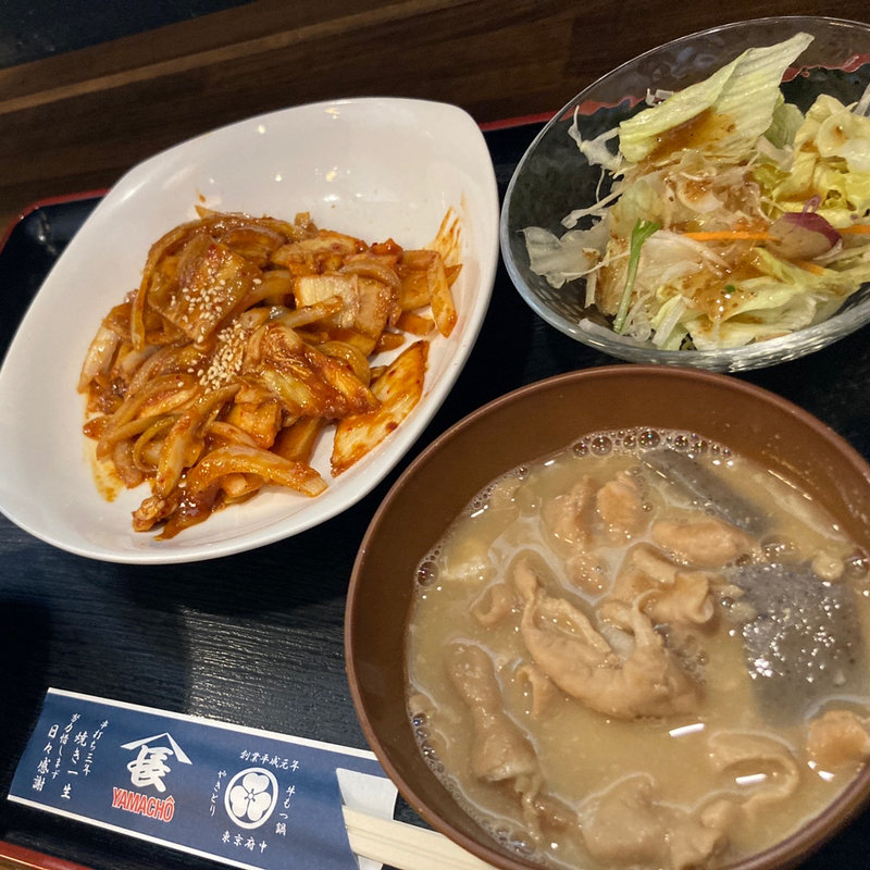 豚キムチ定食(やきとり山長 永山駅前店)