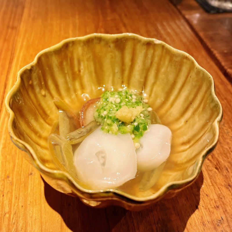 水蛸とじゅん菜、オクラの酢の物(酒井商会)