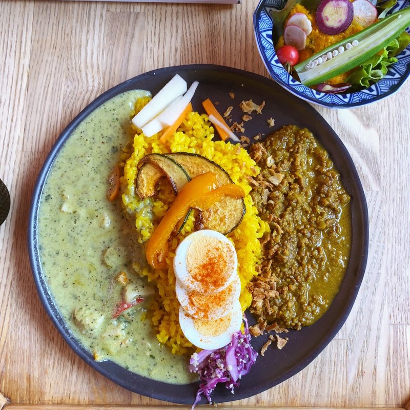 キーマとグリーンのカレー(ベルベルカフェ （Berber cafe）)