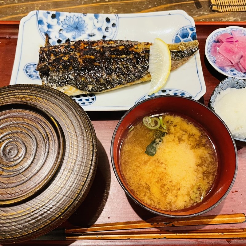 トロ鯖定食(炭火焼 魚・肉 食堂 こがね屋 御徒町)