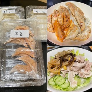 めん王餃子&ビビンバしゃぶ肉サラダ(自宅)