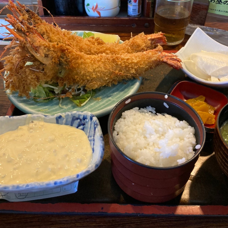 大エビ定食(ダイニングステージ佐海屋)