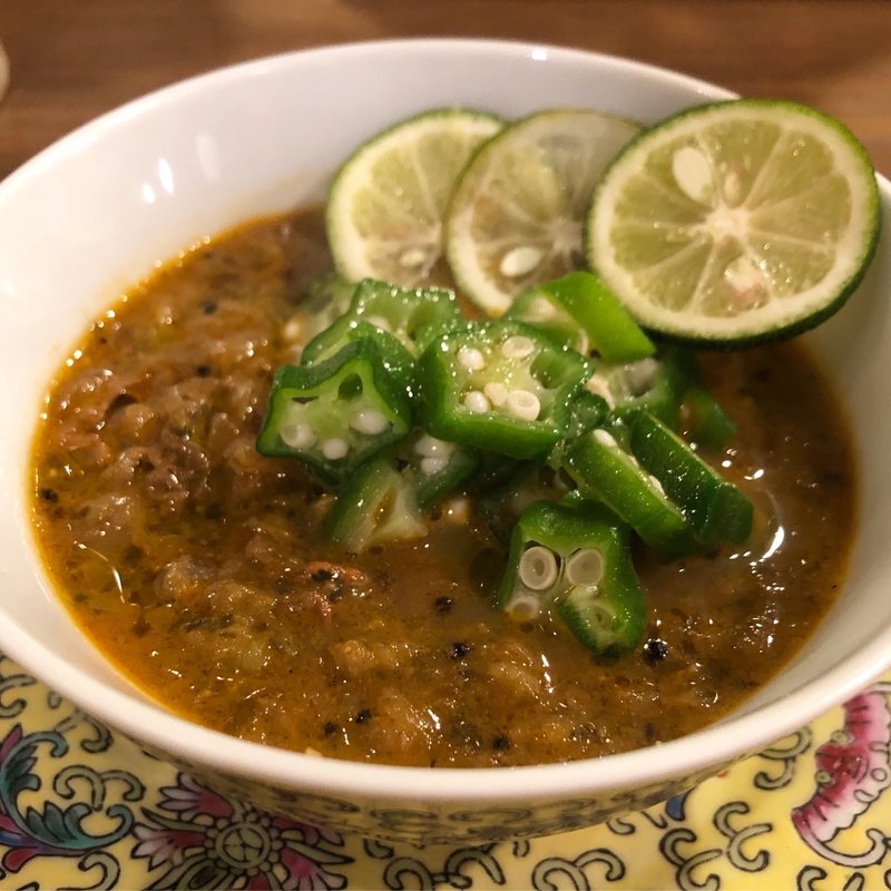 牡蠣の出汁　オクラと青さカリー(GOOD LUCK CURRY)