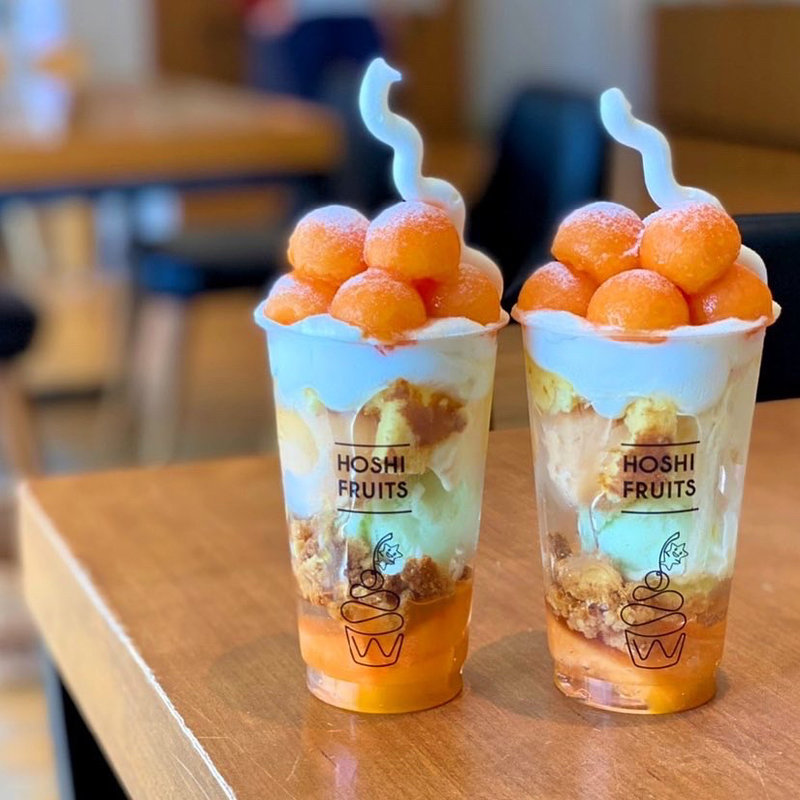 メロンパフェ（赤肉・青肉）(アデリーホシフルーツ)