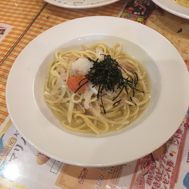 お一人様のランチ(ツナおろし博多明太子和風パスタ)(DOLCE×ITALIAN MARINO 高蔵寺店)