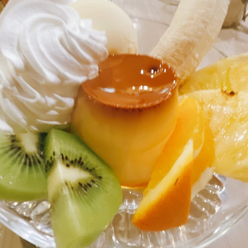 プリンアラモード(マズラ喫茶店)