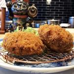 コロッケとミンチカツの定食