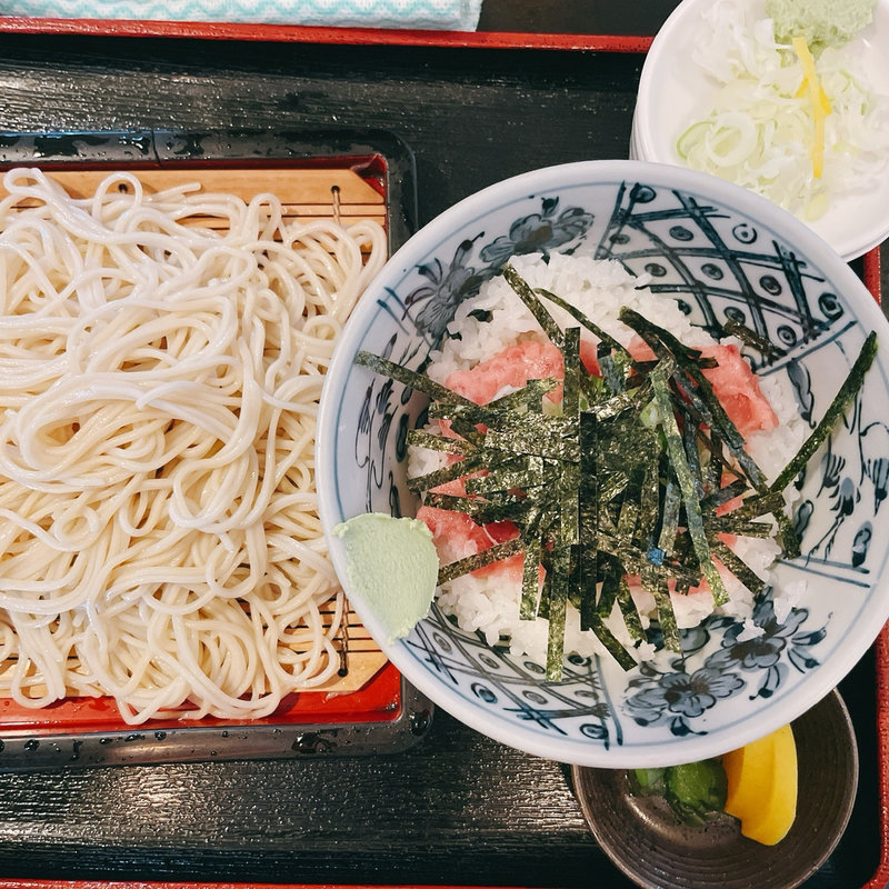 ミニねぎとろ丼＋もり(栄久)
