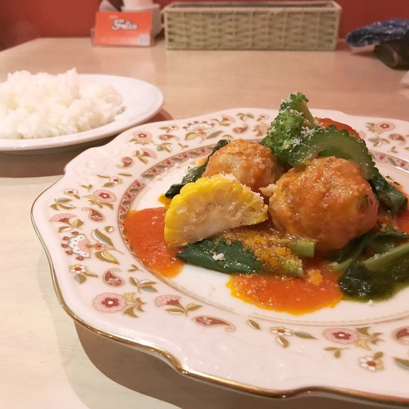 ミートボールのトマト煮　パルメザンチーズとジェノベーゼソース(欧風食堂 Felice （フェリーチェ 【旧店名】 GROTTO）)