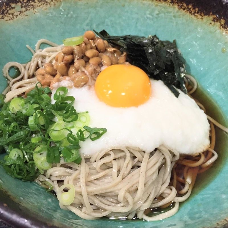 納豆とろろそば(à la 麓屋 （あら ふもとや）)