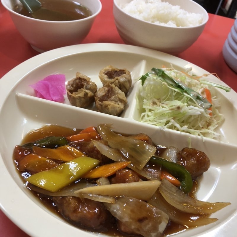 酢豚定食(白鷺飯店)